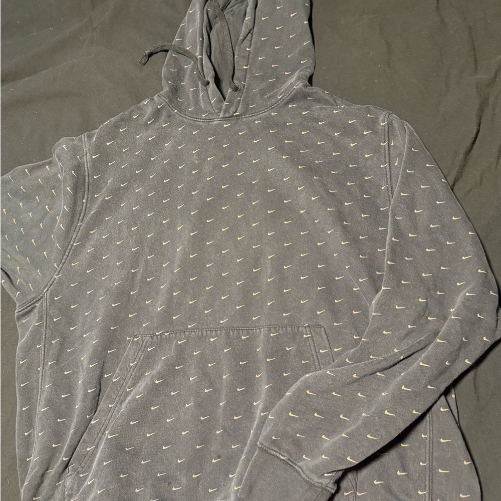 Black with Gold pattern Nike Hoodie